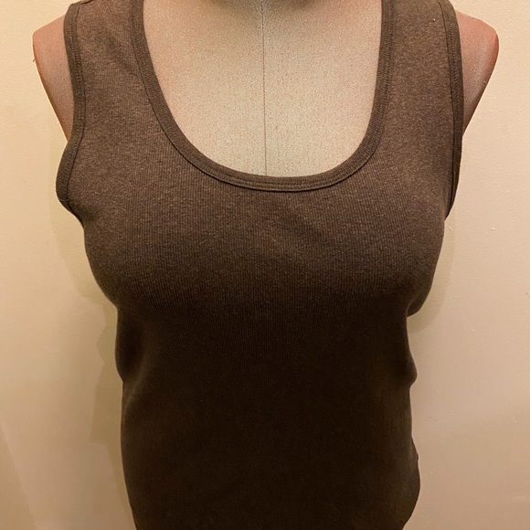 COTTON GINNY BROWN TANK TOP - Picture 2 of 3